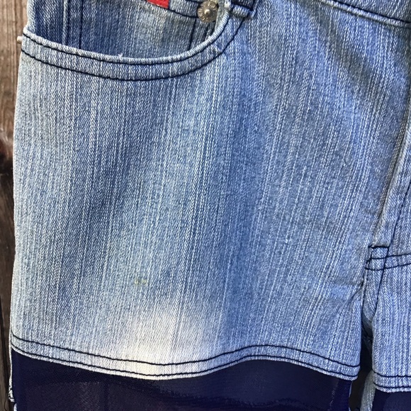 Vintage 90s Le more translucent blue flared denim jeans womens size 7 - Picture 4 of 11